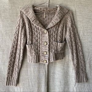 Free People Knit Cardigan with Hood
